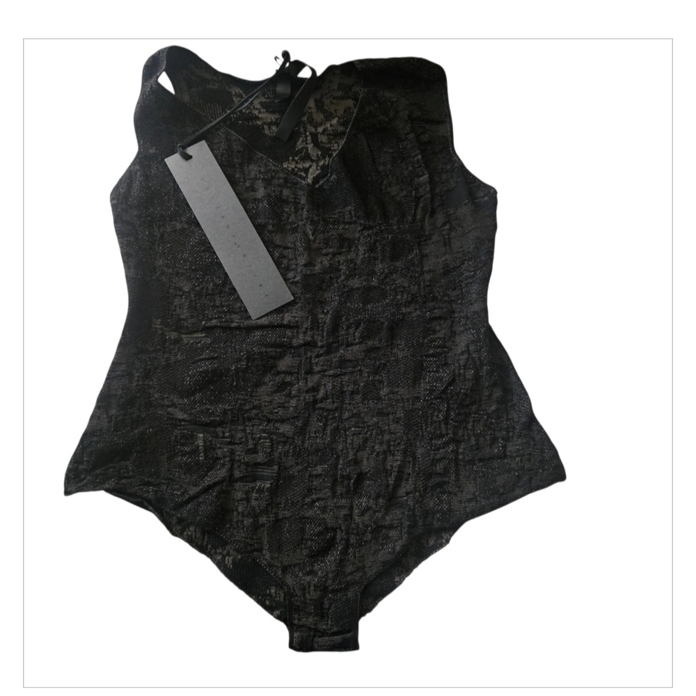 Serie Numerica Black Textured Bodysuit